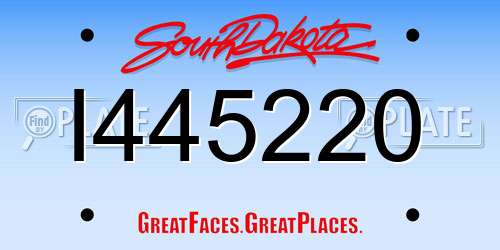 I445220 South Dakota License Plate