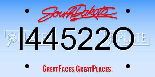 I44522O South Dakota License Plate