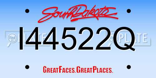 I44522Q South Dakota License Plate