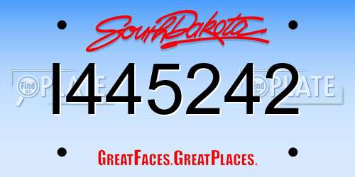 I445242 South Dakota License Plate