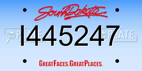 I445247 South Dakota License Plate