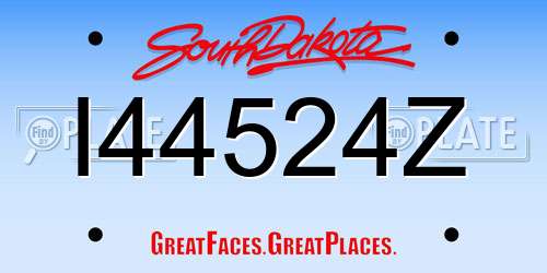 I44524Z South Dakota License Plate