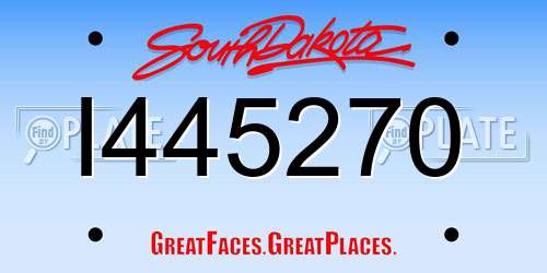 I445270 South Dakota License Plate