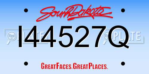 I44527Q South Dakota License Plate