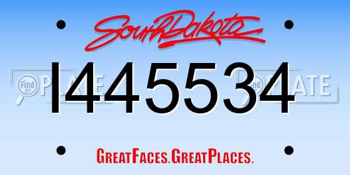I445534 South Dakota License Plate