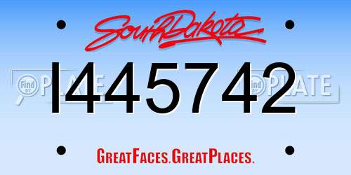 I445742 South Dakota License Plate