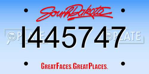 I445747 South Dakota License Plate