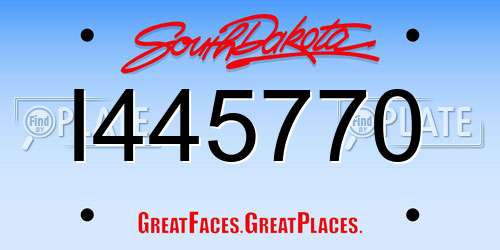 I445770 South Dakota License Plate