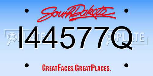 I44577Q South Dakota License Plate