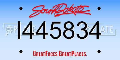 I445834 South Dakota License Plate