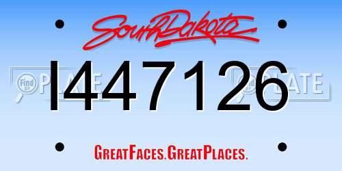 I447126 South Dakota License Plate