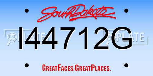 I44712G South Dakota License Plate