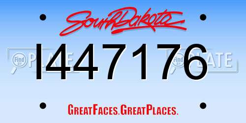 I447176 South Dakota License Plate