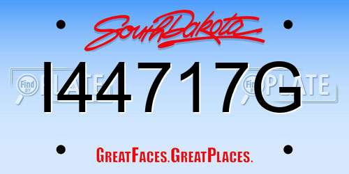 I44717G South Dakota License Plate