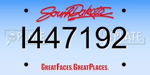 I447192 South Dakota License Plate