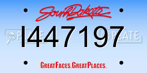 I447197 South Dakota License Plate