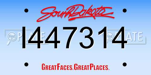 I447314 South Dakota License Plate