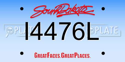 I4476L South Dakota License Plate