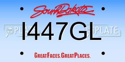 I447GL South Dakota License Plate