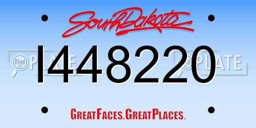 I448220 South Dakota License Plate
