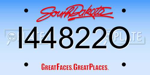 I44822O South Dakota License Plate
