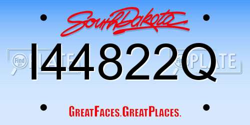 I44822Q South Dakota License Plate