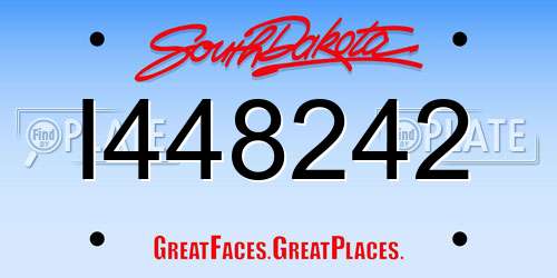 I448242 South Dakota License Plate