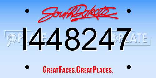 I448247 South Dakota License Plate