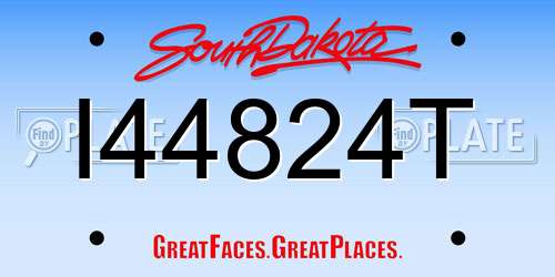 I44824T South Dakota License Plate