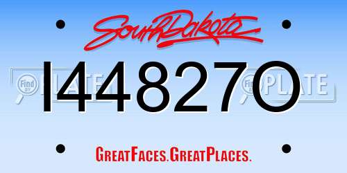I44827O South Dakota License Plate