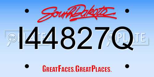 I44827Q South Dakota License Plate