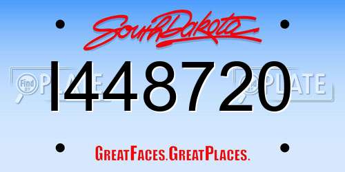 I448720 South Dakota License Plate
