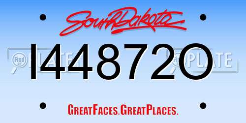 I44872O South Dakota License Plate