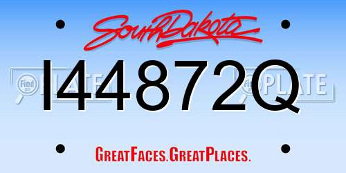 I44872Q South Dakota License Plate
