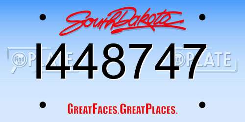 I448747 South Dakota License Plate
