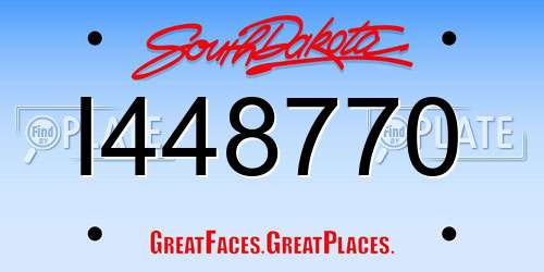 I448770 South Dakota License Plate