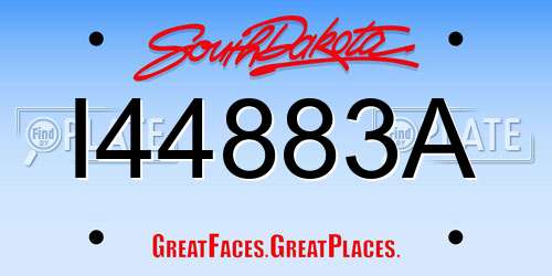 I44883A South Dakota License Plate