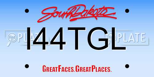 I44TGL South Dakota License Plate