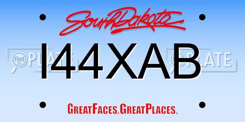 I44XAB South Dakota License Plate