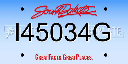 I45034G South Dakota License Plate