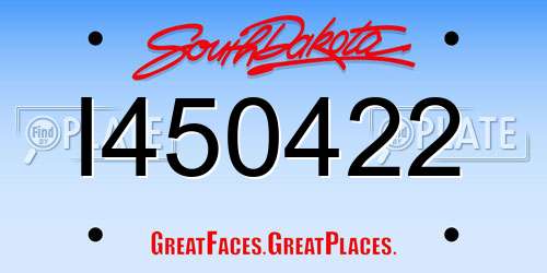 I450422 South Dakota License Plate