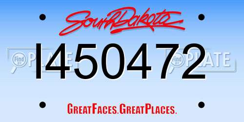 I450472 South Dakota License Plate
