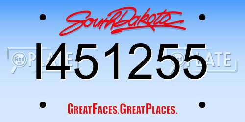 I451255 South Dakota License Plate