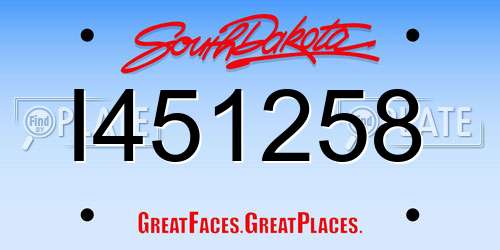 I451258 South Dakota License Plate