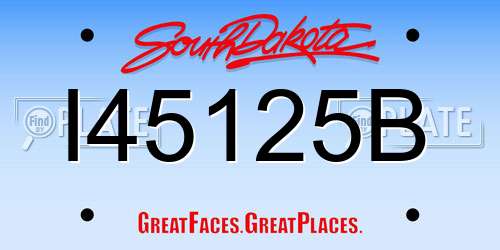 I45125B South Dakota License Plate