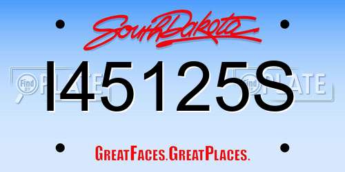 I45125S South Dakota License Plate