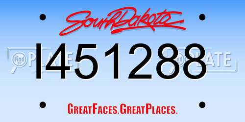 I451288 South Dakota License Plate