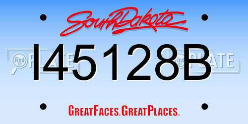 I45128B South Dakota License Plate