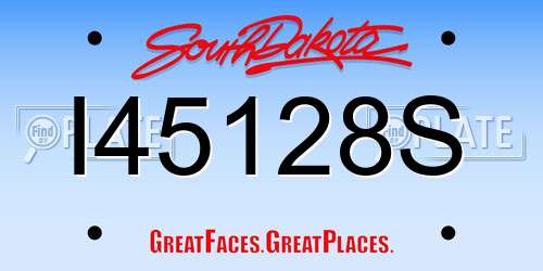 I45128S South Dakota License Plate