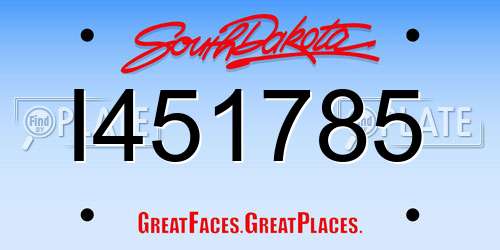 I451785 South Dakota License Plate
